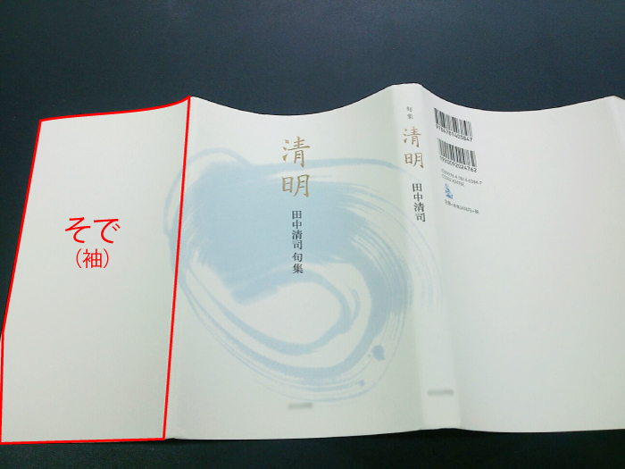 「カバー」の折り返し部分を「そで」といいます。著者の写真やプロフィールなどが掲載されています  「カバー」の折り返し部分を「そで」といいます。著者の写真やプロフィールなどが掲載されています