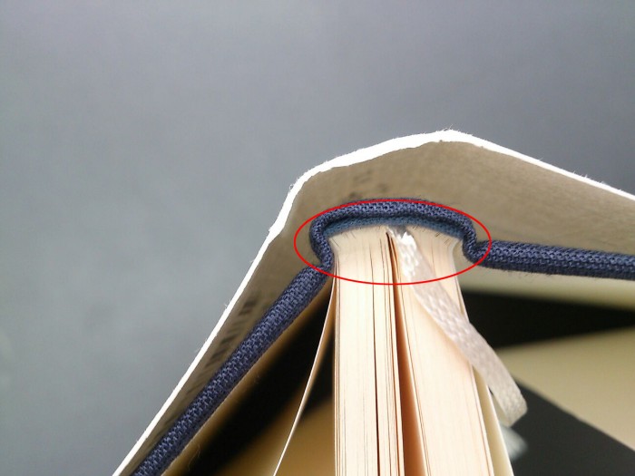 背で囲まれているような、薄い青色の布がありますね。花布(はなぎれ)といいます